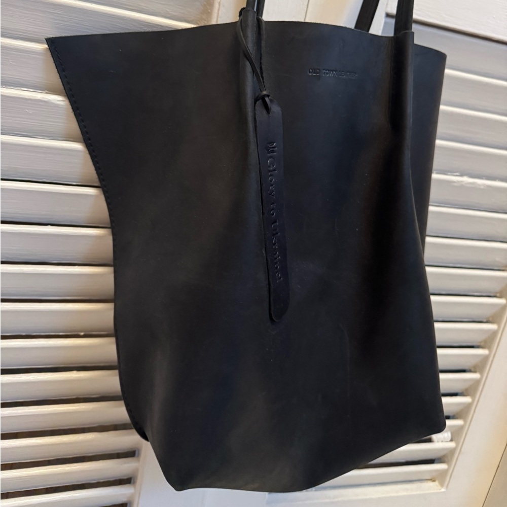 Genuine leather shopper bag
